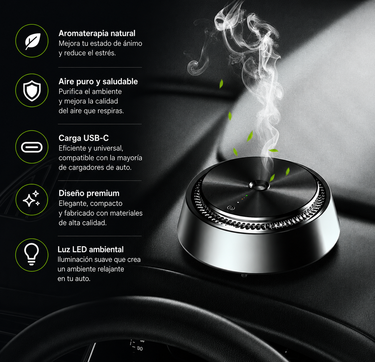 Difusor de Aroma eléctrico para auto.