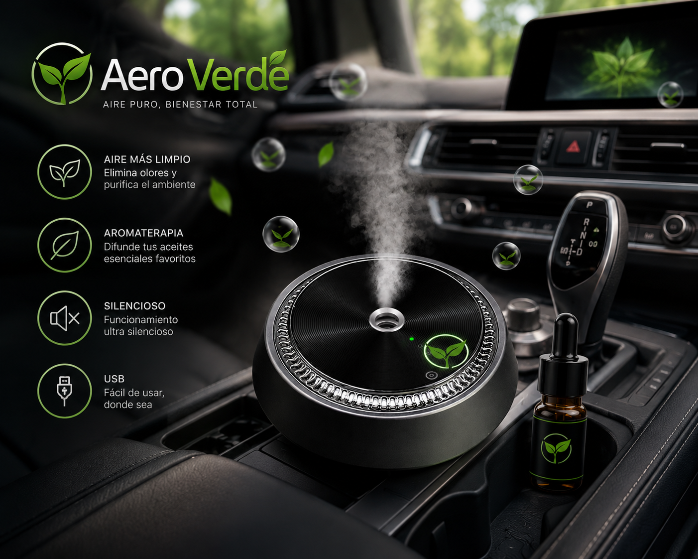 Difusor de Aroma eléctrico para auto.